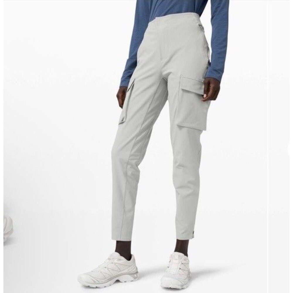 Lululemon LAB Reykur Cargo Pants Gray Womens Sz 12 Hiking Utility Tech NEW Rare
